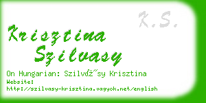 krisztina szilvasy business card